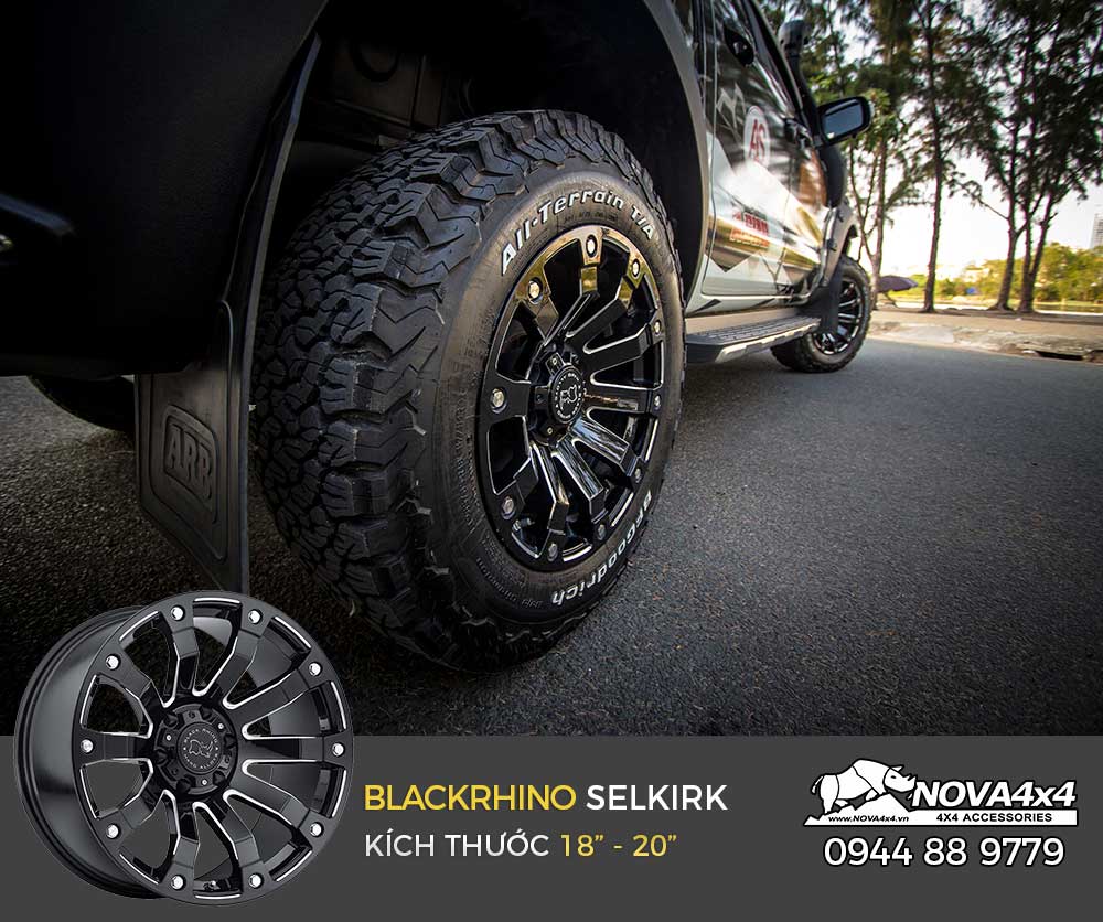 Mâm độ Black Rhino Selkirk trên Ranger WildTrak