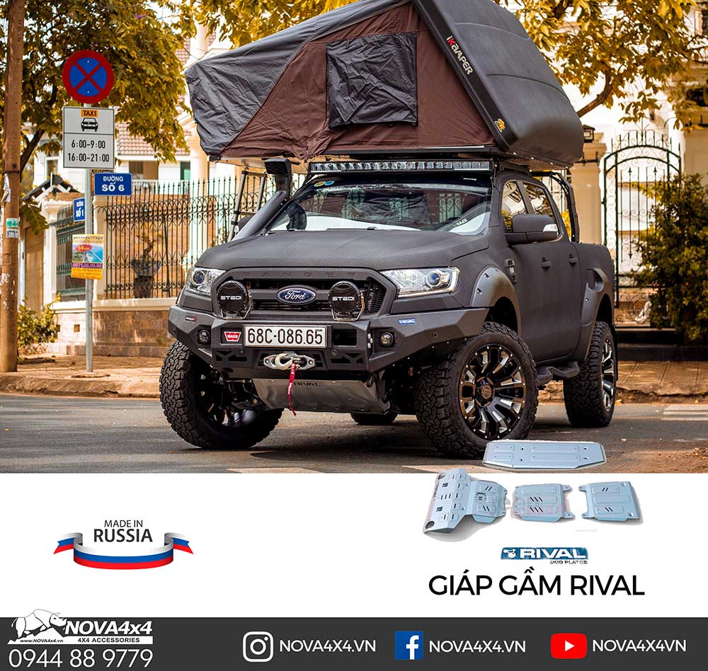 Giáp bảo vệ gầm Rival từ LB Nga, với tùy chọn mua 4 hoặc 5 tấm