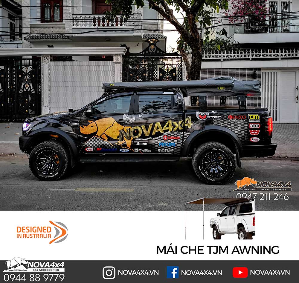 Mái che nắng TJM Awning, phụ kiện không thể thiếu khi dã ngoại