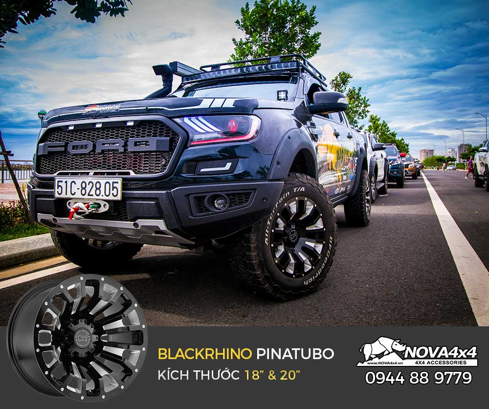 Mâm Black Rhino Pinatubo 18" trên Ford Ranger