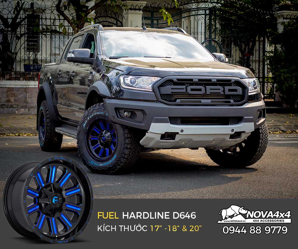 Bán tải Ranger cùng mâm Fuel Hardline D646