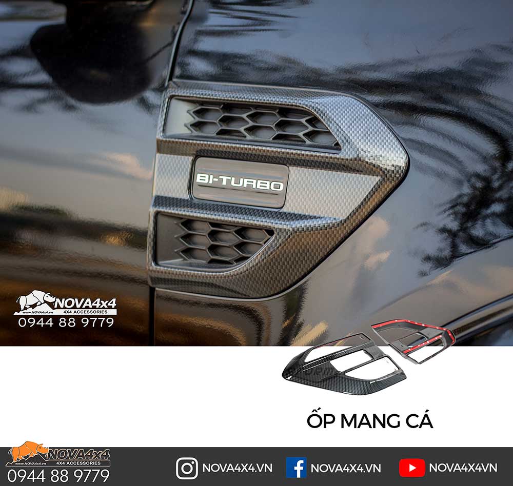 Ốp mang cá - Side Vent màu Fiber Carbon