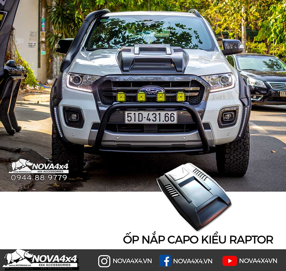 Ốp nắp capo kiểu Raptor