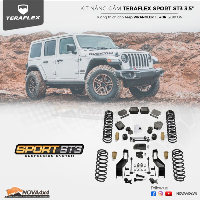 Bộ Kit nâng gầm ” TeraFlex Sport ST3 cho Jeep JL