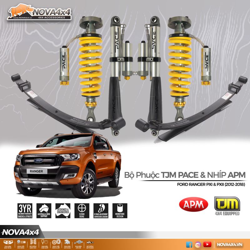 Giảm xóc hiệu suất cao cho Ford Ranger Giảm xóc hiệu suất cao cho Ford Ranger