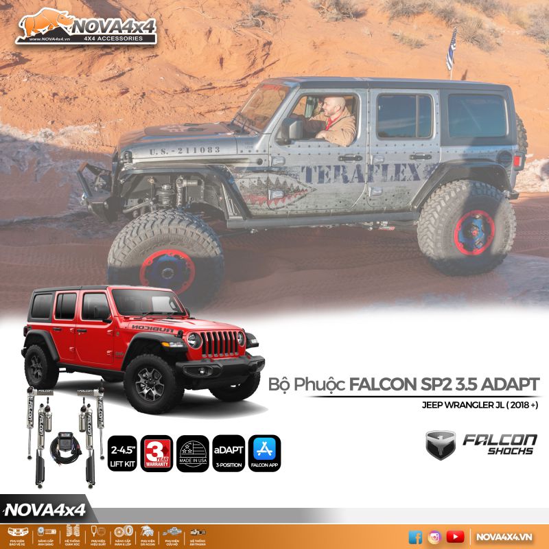 Bộ Phuộc thích ứng Falcon SP2  aDAPT cho Jeep Wrangler