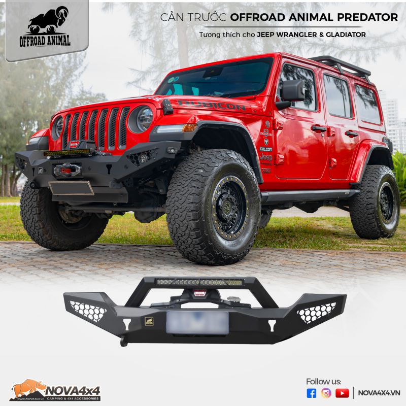 Cản trước Offroad Animal Predator cho Jeep Wrangler và Gladiator