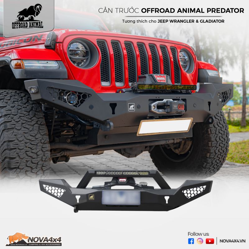 Cản trước Offroad Animal Predator cho Jeep Wrangler và Gladiator