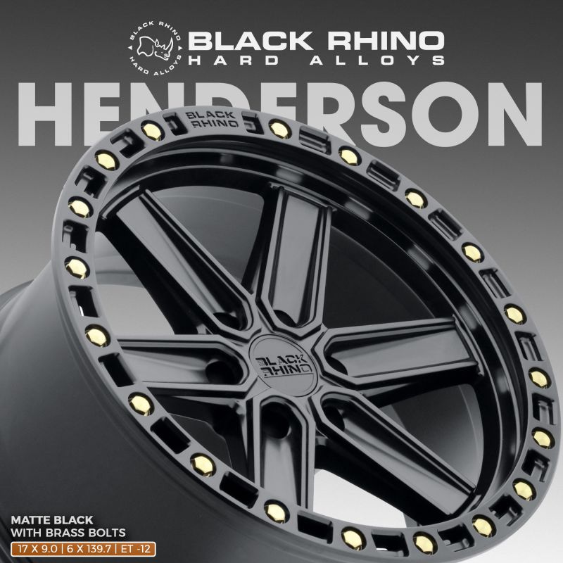 Black Rhino Henderson Matte Black w/ Brass Bolts – Wheels
