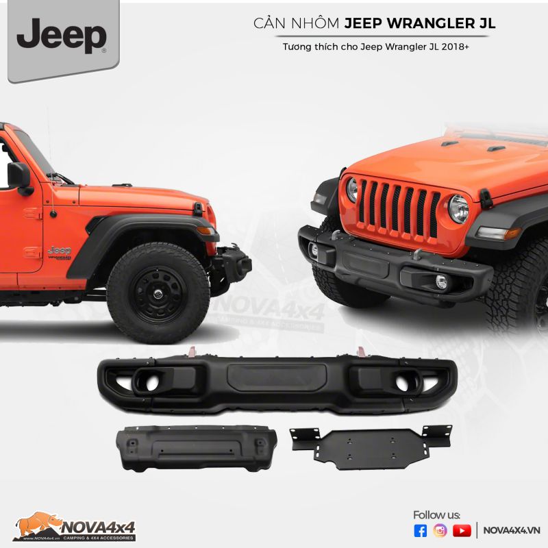 Cản trước Nhôm Forged Aluminum cho Jeep Wrangler JL 2018+