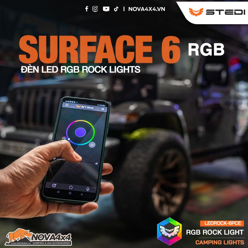 STEDI Surface LED Rock Lights - RGB (Set of 6)