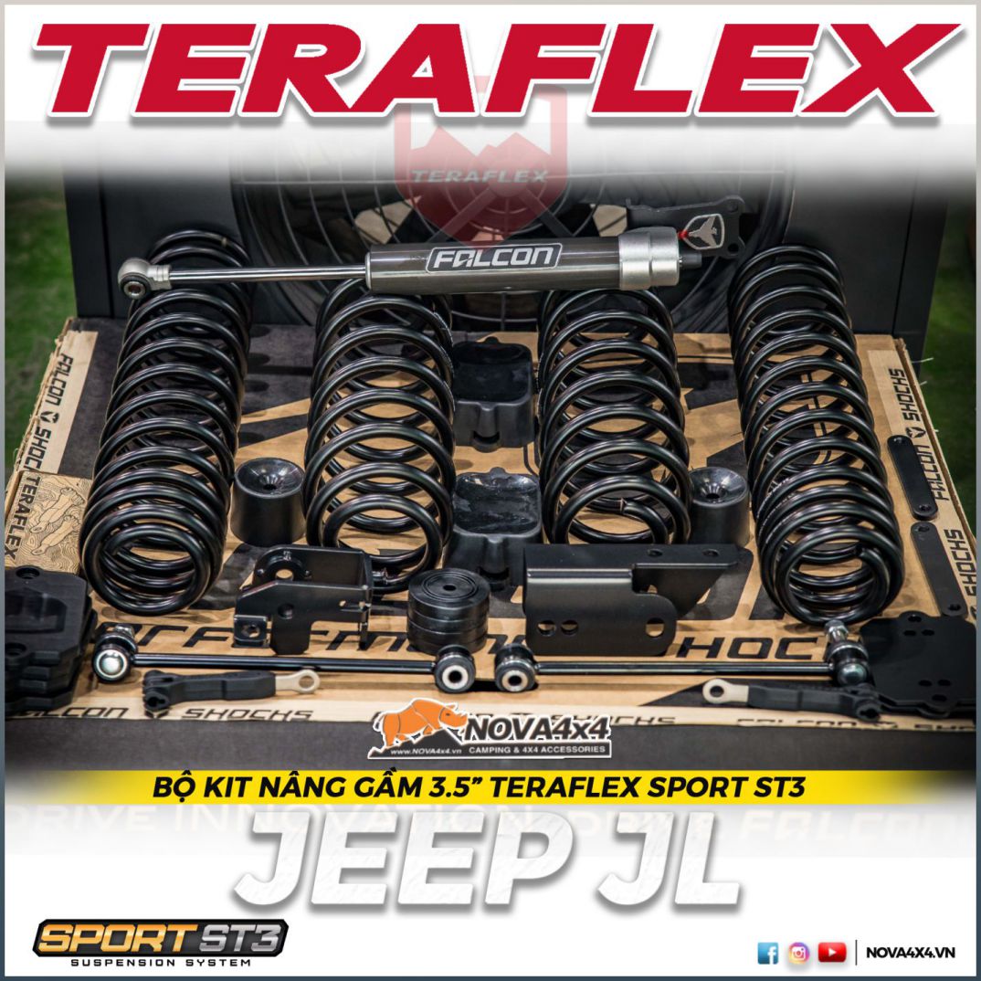 Bộ Kit nâng gầm 3.5” TeraFlex Sport ST3 cho Jeep JL 