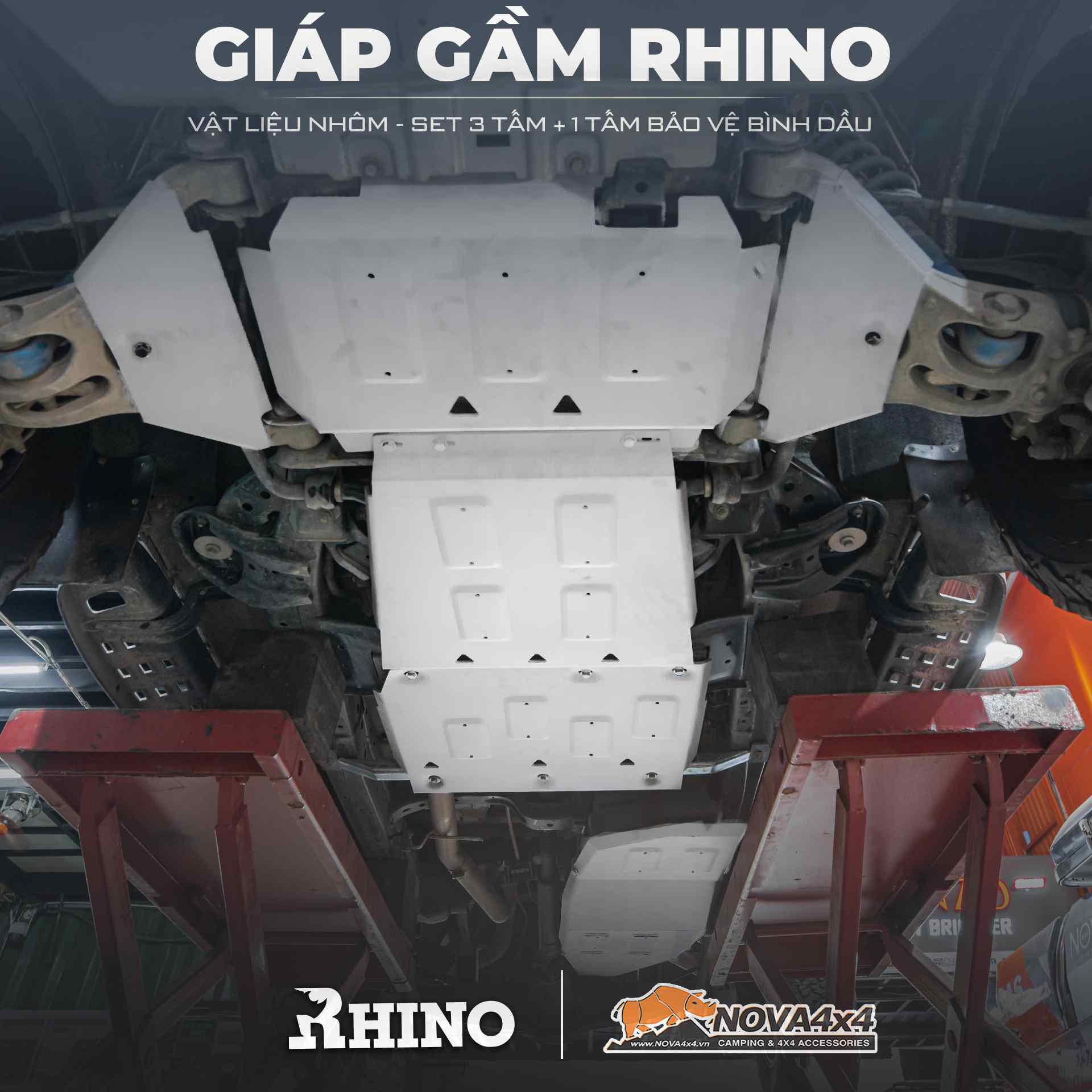 Giáp gầm Rhino giúp bảo vệ hệ thống gầm