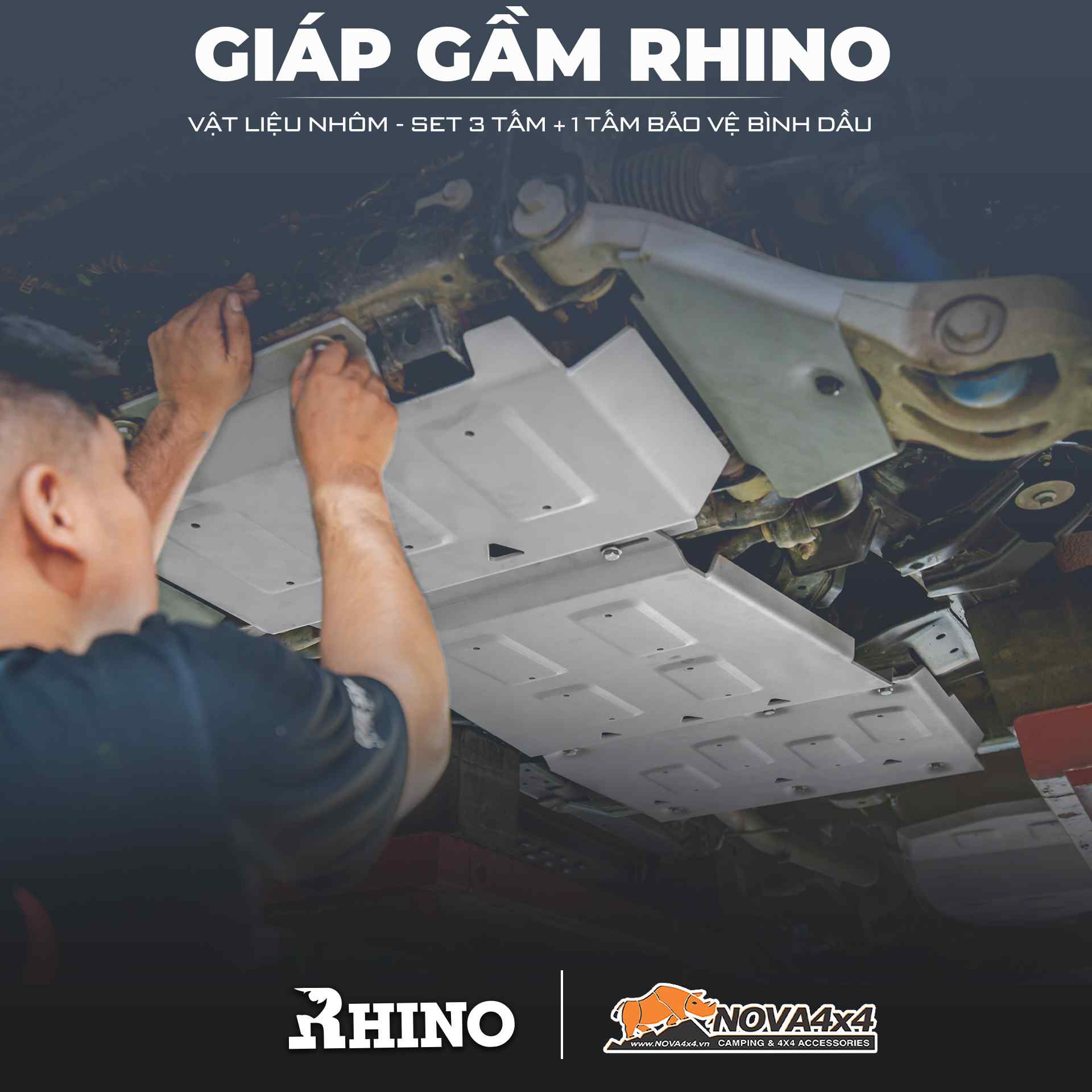 Giáp gầm Rhino dễ dàng lắp đặt