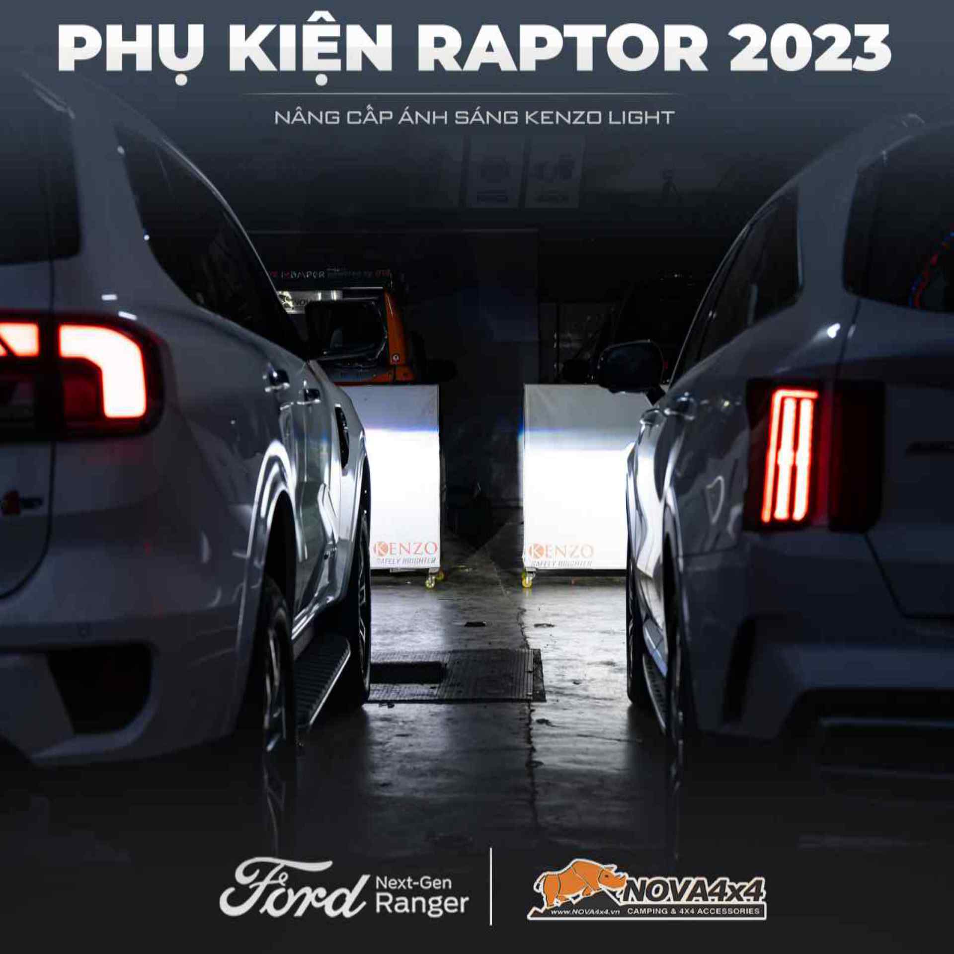 Nâng cấp ánh sang Kenzo Light dành cho bán tải Ranger Raptor 2023
