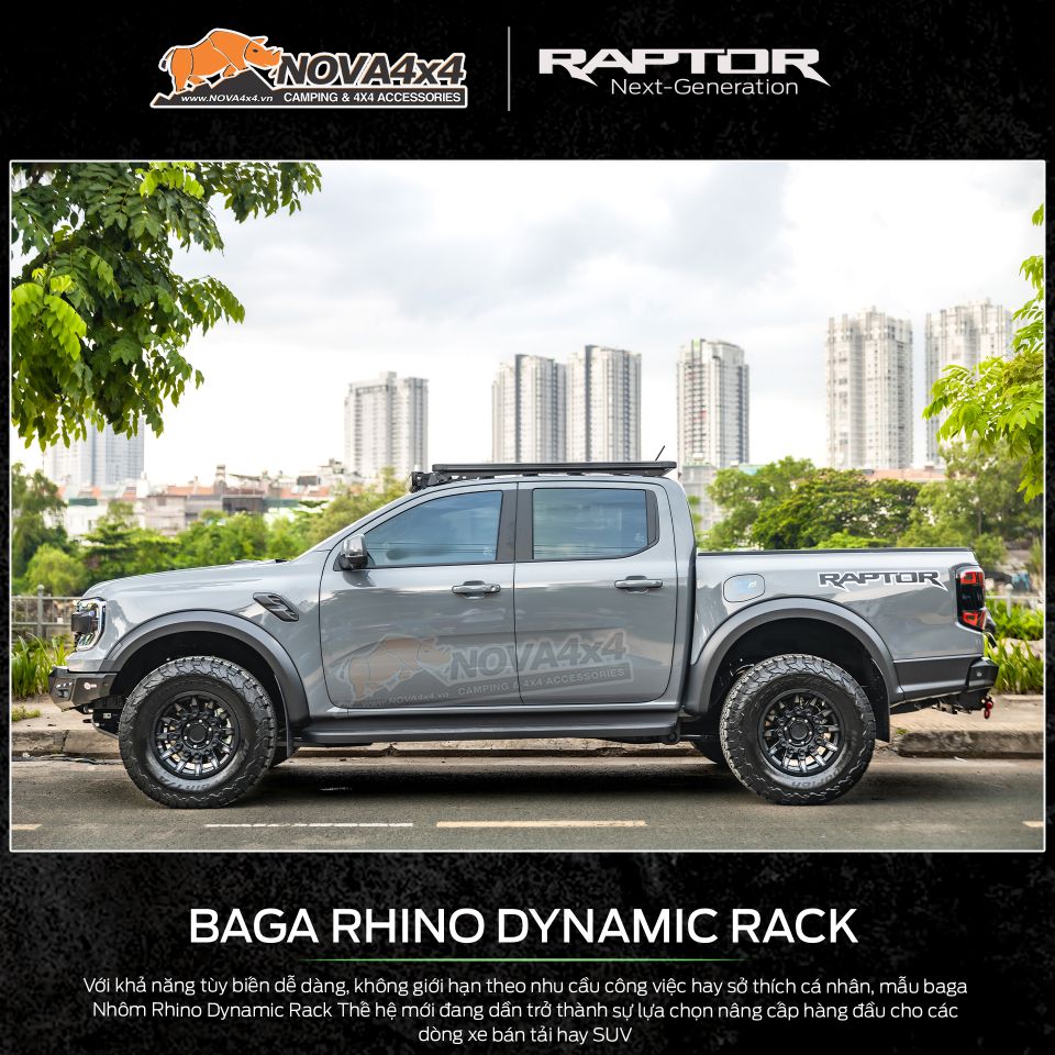 Baga Rhino Dynamic Rack có trong gói Nâng cấp bán tải Raptor Next-gen 2023
