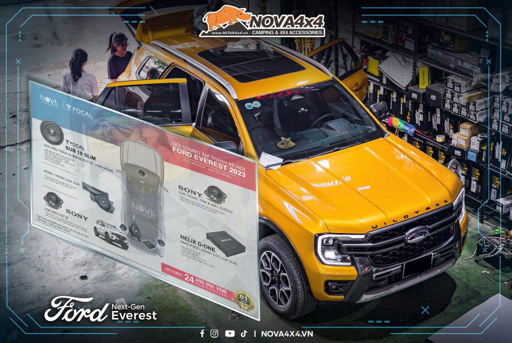 Khôi phụ hệ thống loa cho xe Ford Everest Wildtrak 2023