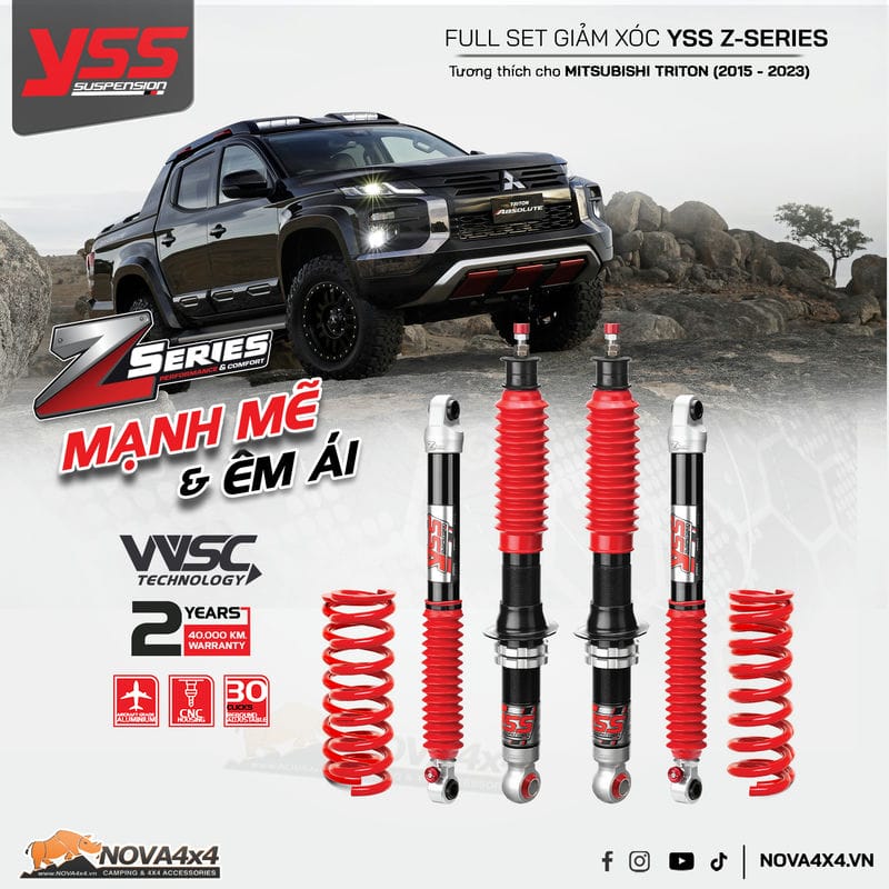 Giảm xóc YSS Z-Series cho xe Mitsubishi Trion
