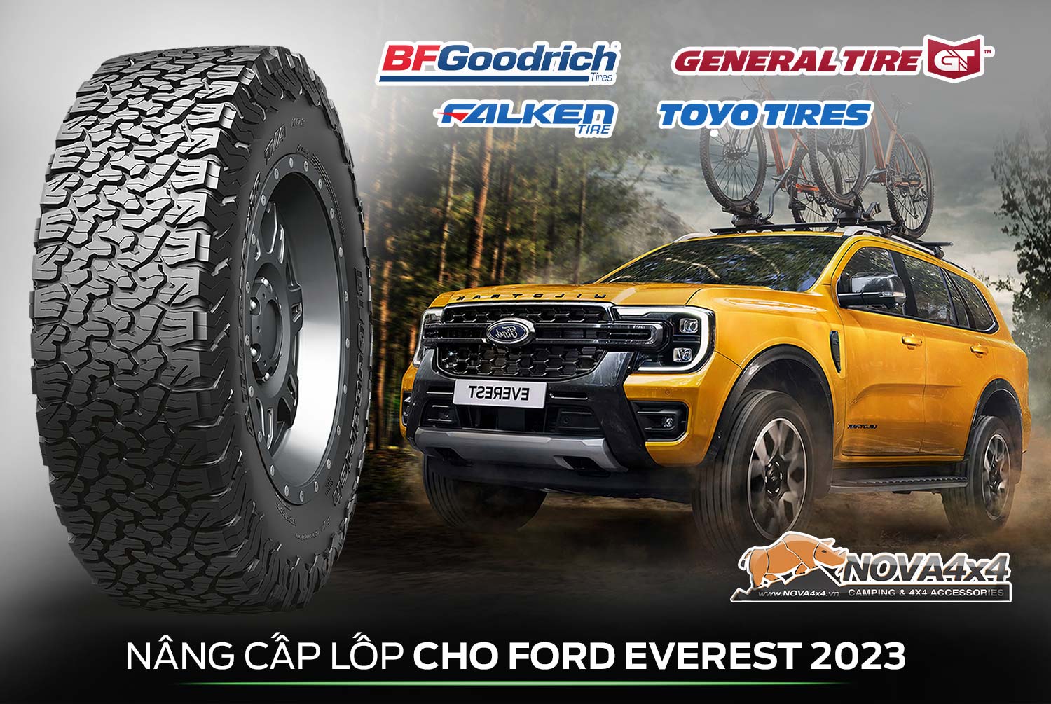 thay lốp Ford Everest 2023