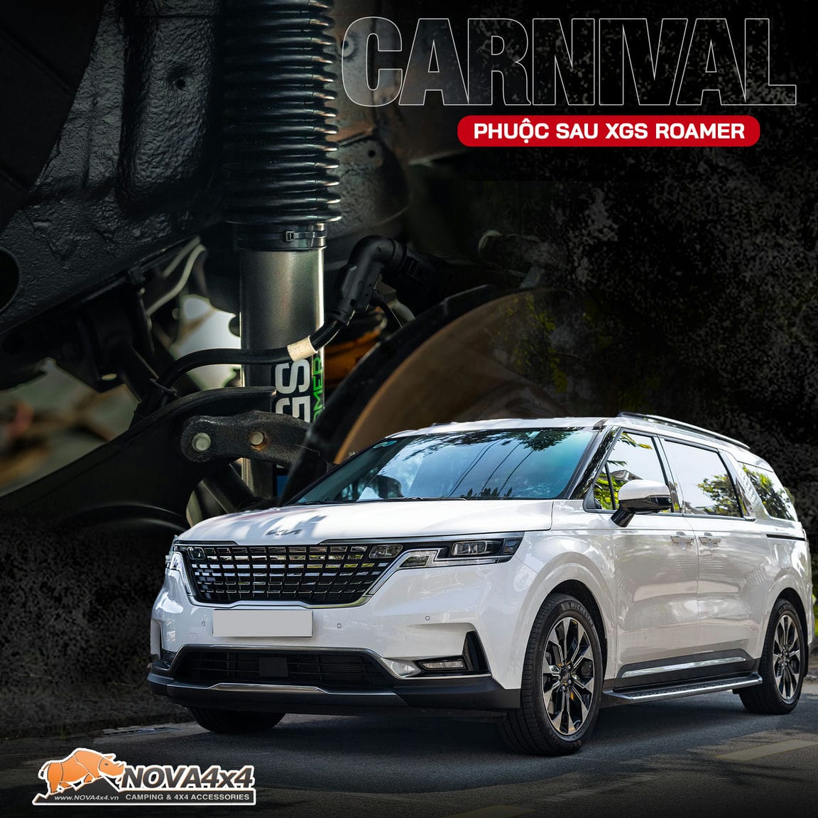Phuộc sau TJM XGS Roamer khi được trang bị trên xe