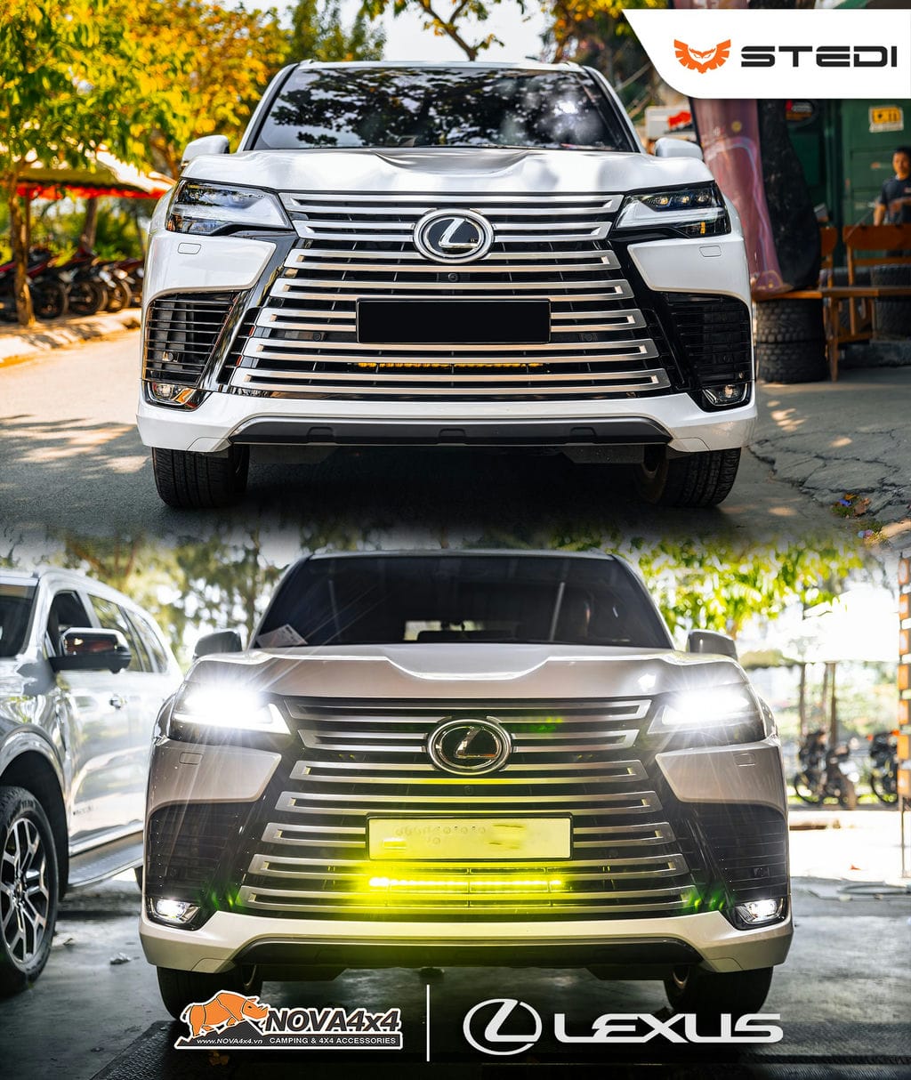 led bar Stedi ST1K khi tắt và bật ánh sáng