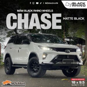 Mâm Black Rhino Chase Matte Black 18 inch sau khi trang bị trên xe