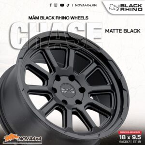 Mâm Black Rhino Chase Matte Black 18 inch