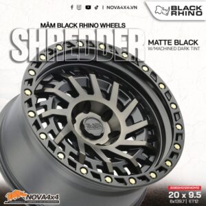 Mâm Black Rhino Shredder 20 inch màu matte black