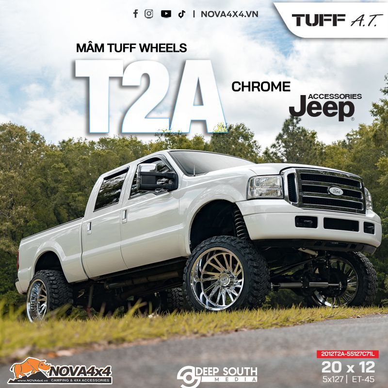 Mâm Tuff T2A Chrome sau khi gắn lên xe