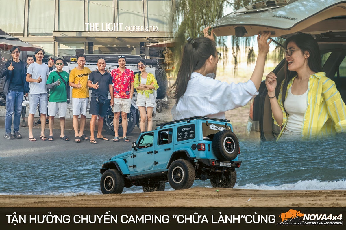 Tận hưởng chuyến camping "chữa lành" tại biển Hồ Cốc cùng Nova4x4