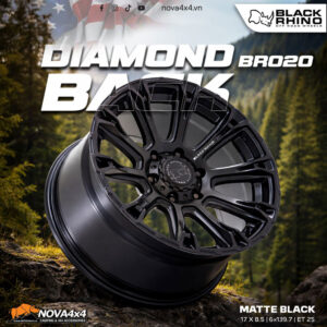 Mâm Black Rhino BR020 DIAMONDBACK 17×8.5 – Matte Black