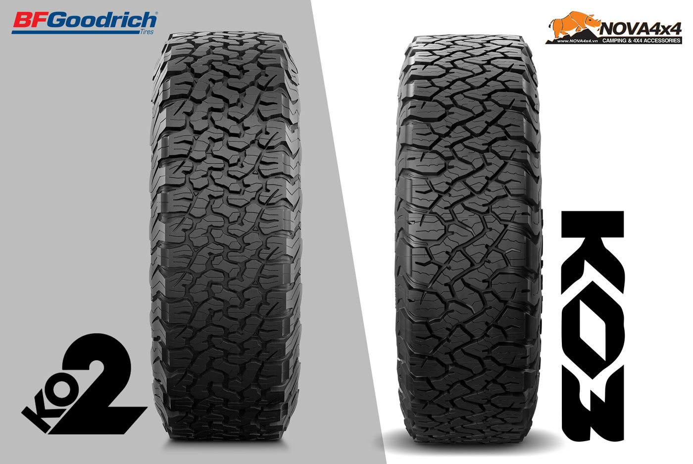 so sánh lốp BFGoodrich KO3 và KO2