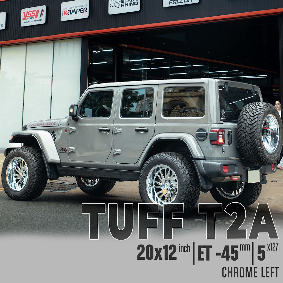 Mâm Tuff T2A sau khi lắp trên xe Jeep Wrangler