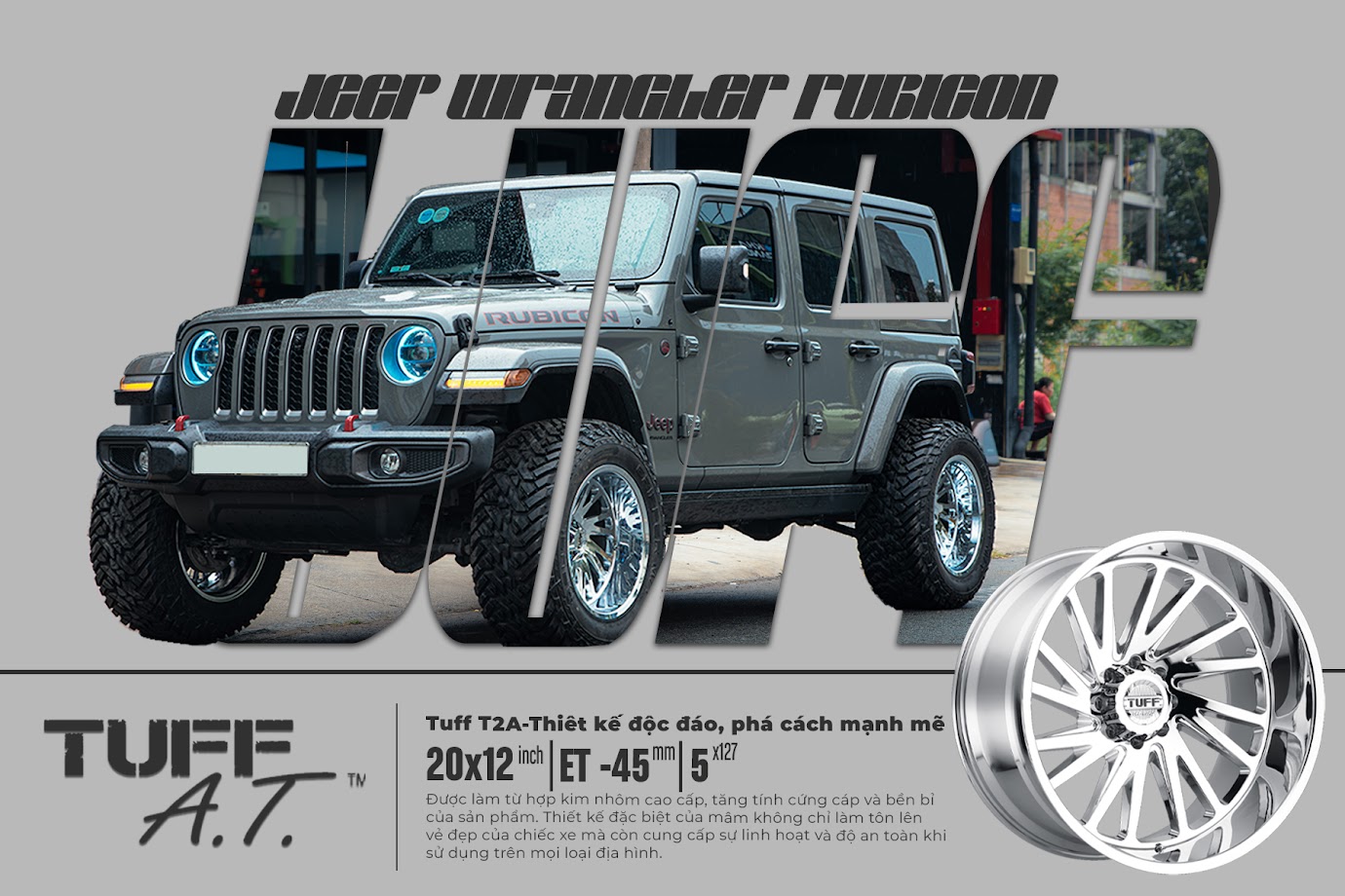 Phá cách với mâm Tuff T2A cho Jeep Wrangler