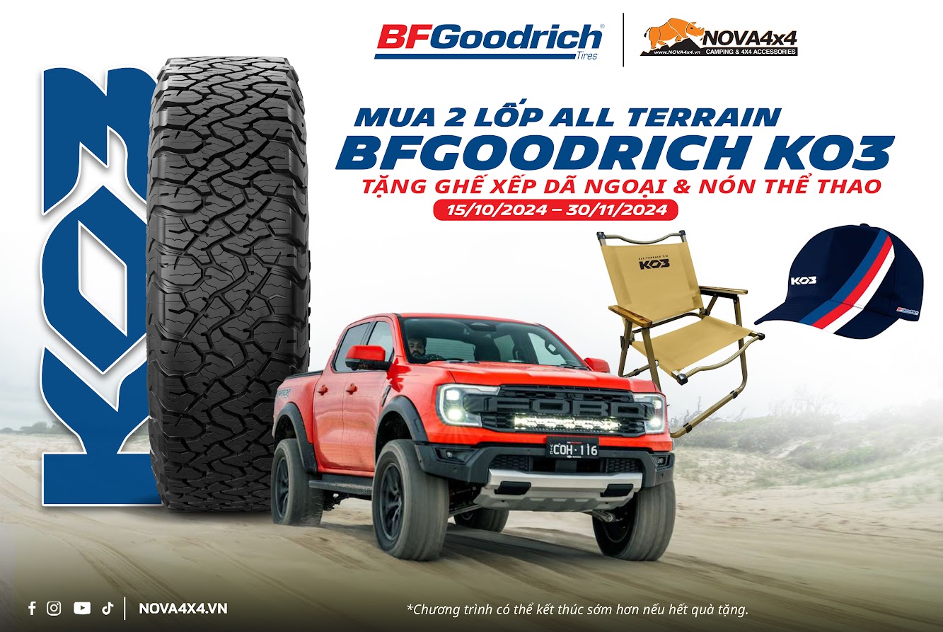 Ưu đãi khi mua lốp BFGoodrich KO3