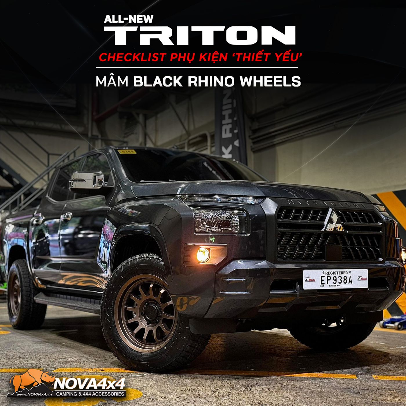 Phụ kiện Triton 2024 mâm Black Rhino