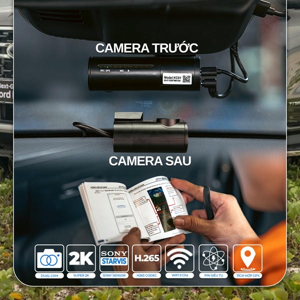 Cận cạn camera trước sau Vietmap KC01