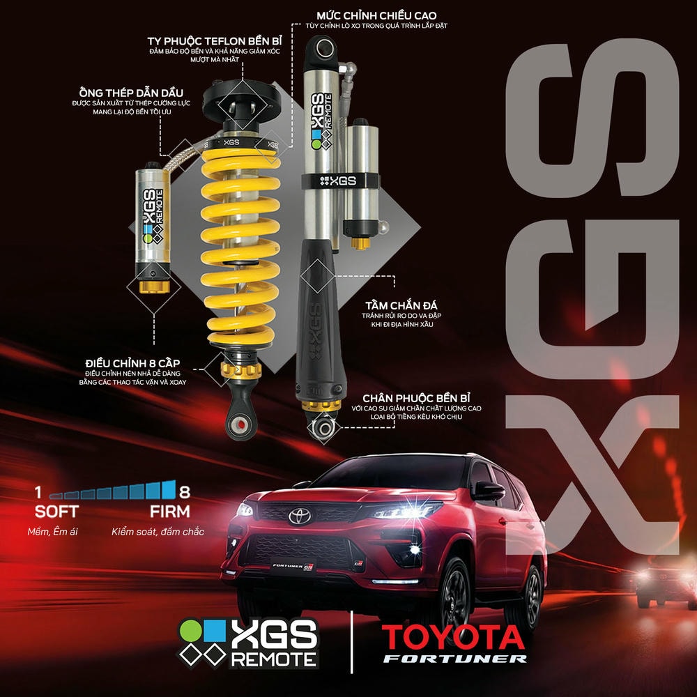 TJM XGS Remote: Giải pháp phuộc Hilux độ êm,cho những chủ xe khắt khe nhất chi tiết thông số giảm xóc TJM XGS Remote