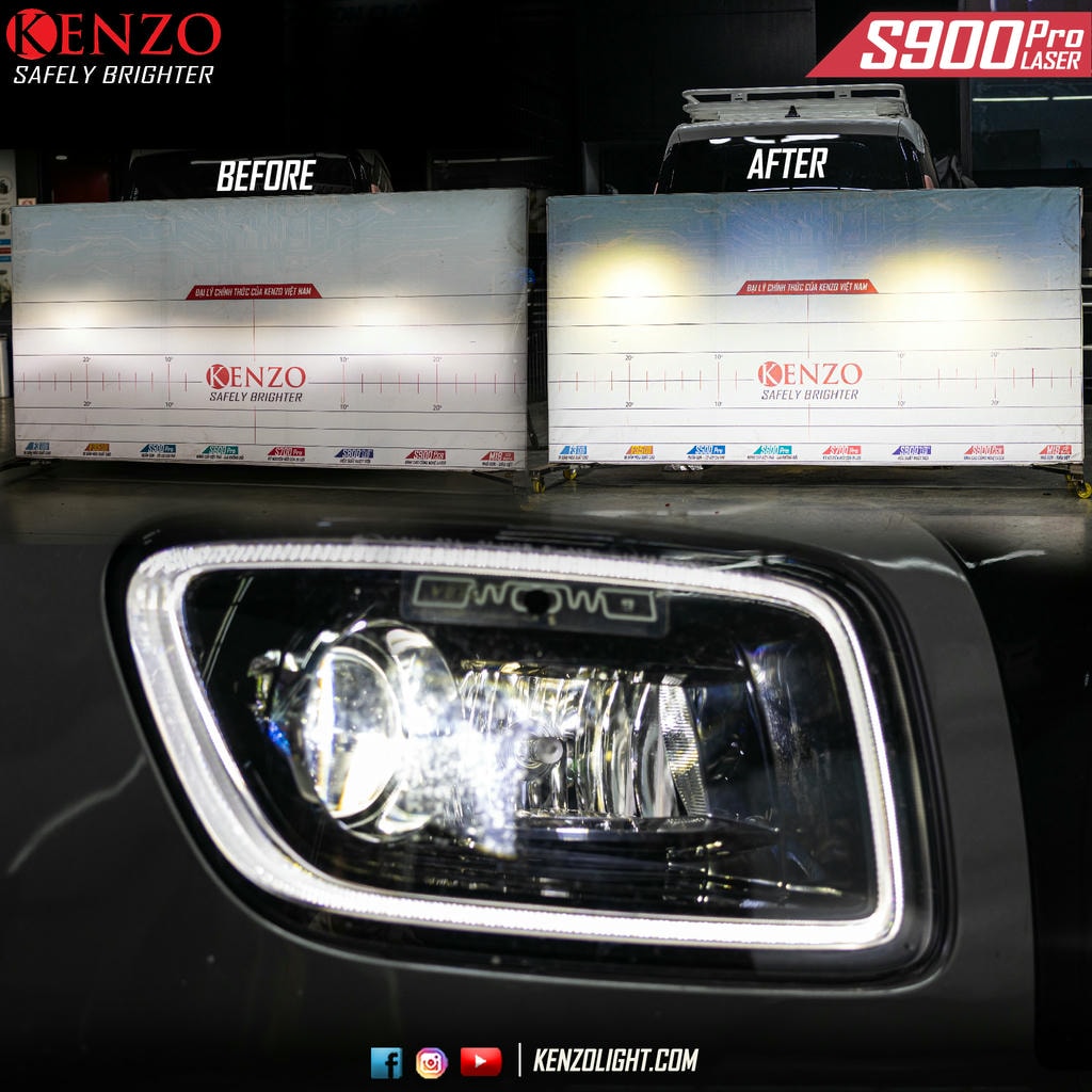 Ánh sáng Kenzo S900 Pro Laser (Chế độ Pha - chiếu xa)