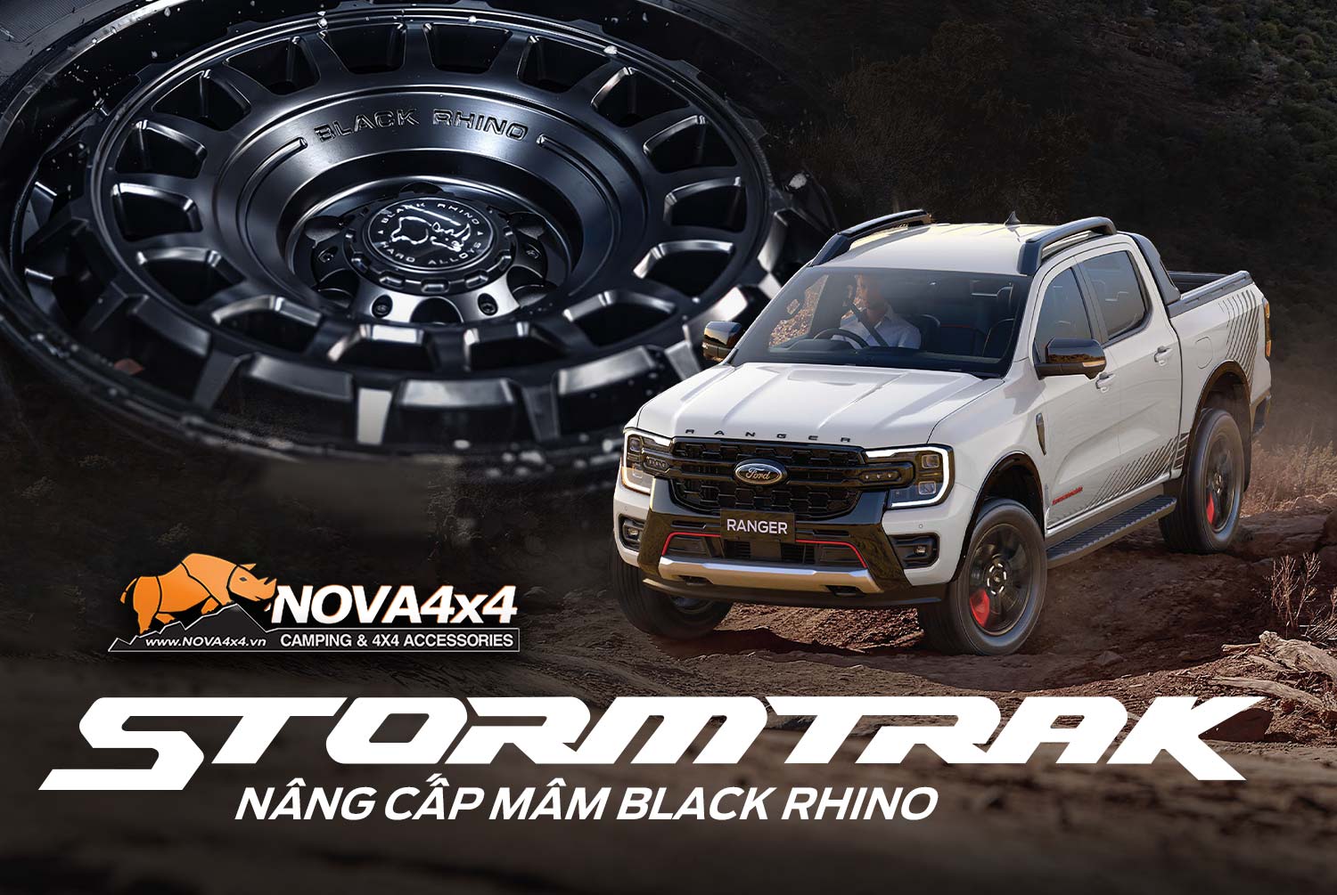 Mâm Black Rhino cho xe Ranger Stormtrak