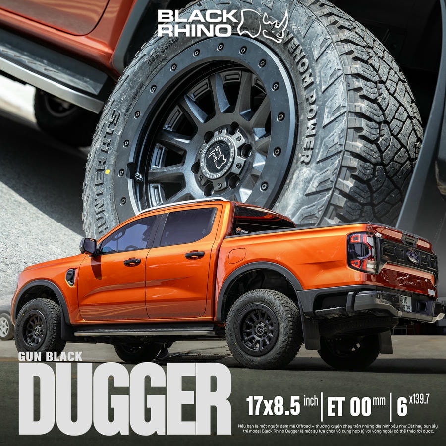 Toàn cảnh Ranger Wildtrak sau lên mâm Blackrhino Dugger