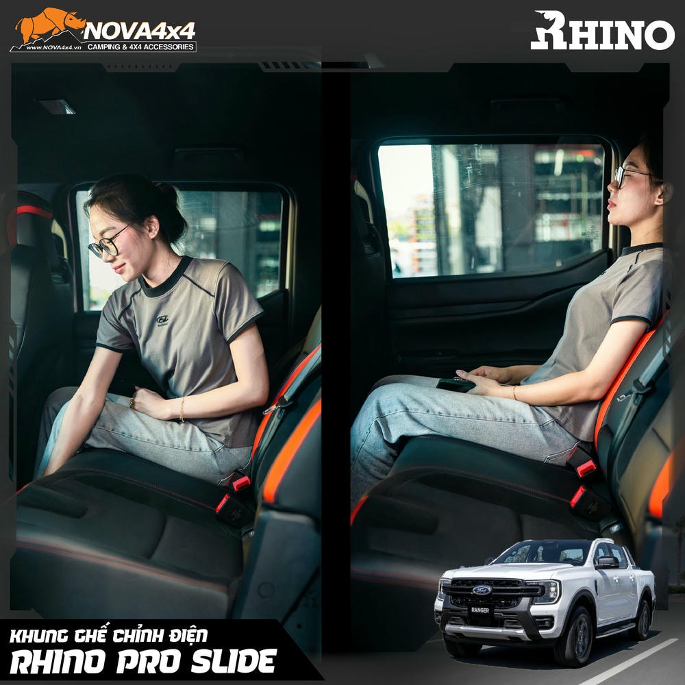Khung ghế chỉnh điện Rhino Pro Slide – Ngồi sau như VIP