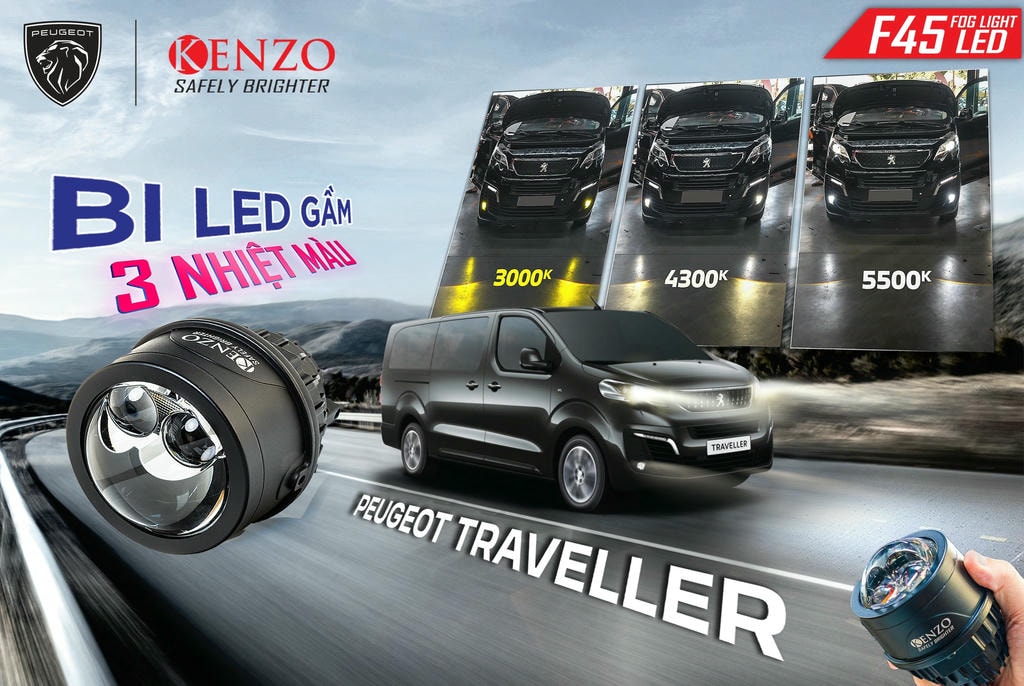 Nâng cấp bi led gầm cho Peugeot Traveller