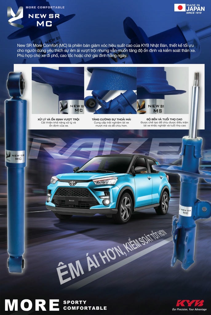 giảm xóc KYB New SR More MC cho Toyota Raỉze giảm xóc KYB New SR More MC cho Toyota Raỉze