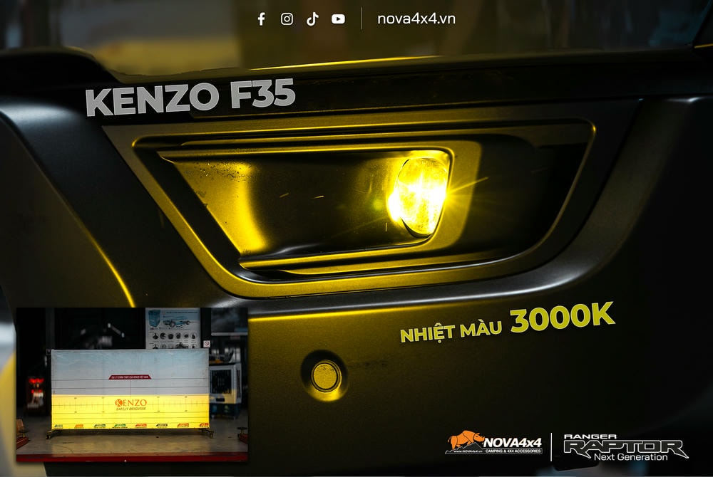 bi led gầm Kenzo F35-3000K-ánh sáng vàng xuyên sương