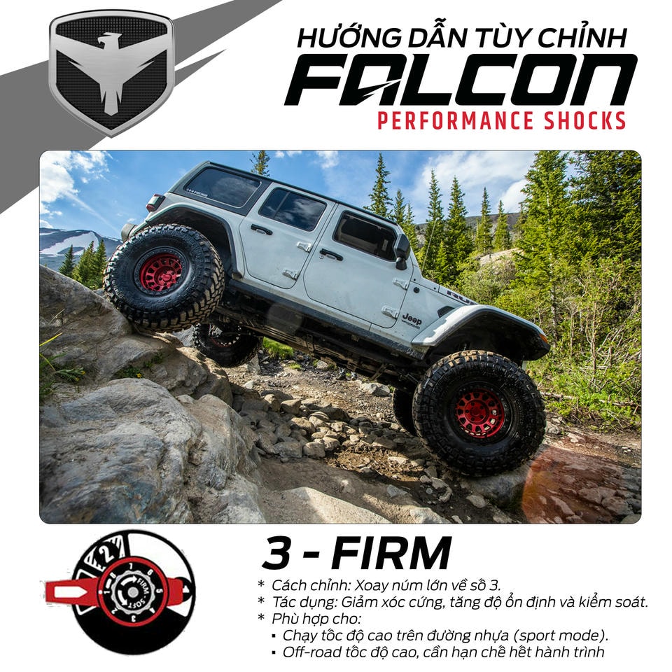 hướng dẫn điều chỉnh phuộc Falcon Shock chế độ Firm