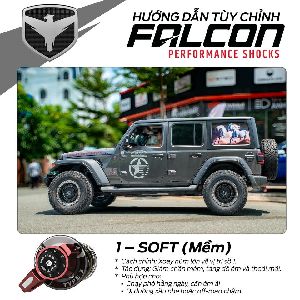 hướng dẫn điều chỉnh phuộc Falcon Shock chế độ Soft