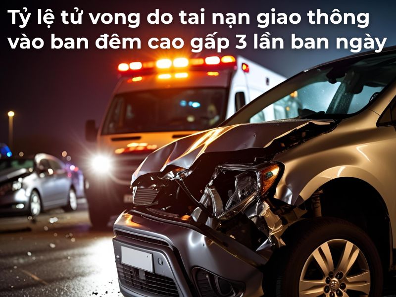 Tỷ lệ tử vong do tại nạn giao thông ban đêm cao gấp 3 lần ban ngày ( nguồn : Auto365 Hà Nội)