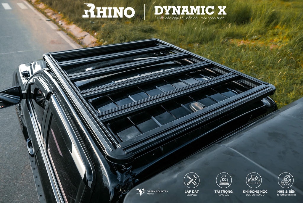 baga Rhino Dynamic X cho xe bán tải Khí động học tối ưu, giảm tiếng ồn