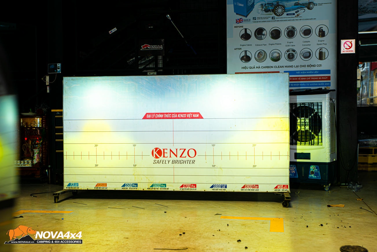 Bi LED Kenzo S900 Pro Laser: ánh sáng xuyên phá màn đêm ( chế độ pha) Bi LED Kenzo S900 Pro Laser: ánh sáng xuyên phá màn đêm ( chế độ pha)